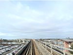 View out of the rear of the Airport route-crossing a bridge between Templeton and Bridgeport Station